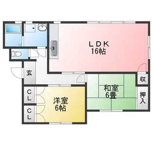 パープルハイツ石川 A【1階】の間取り