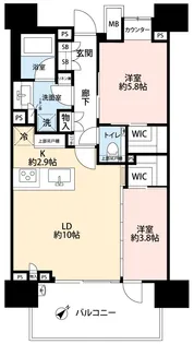 ブランズ芝浦【13階】の間取り