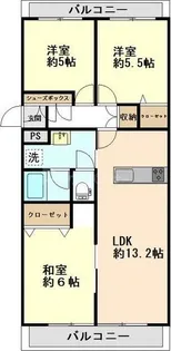グリーンキャピタル大宮【3階】の間取り