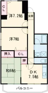 キャッスル桜ヶ丘【2階】の間取り