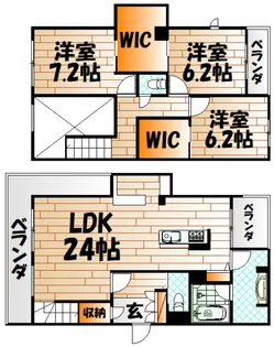 シャーメゾン城野駅前【2階】の間取り