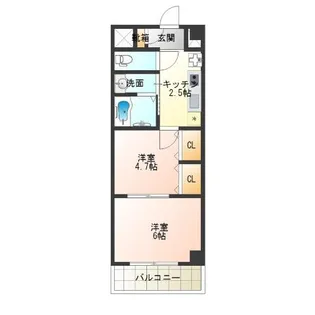 グランパシフィックパークビュー【4階】の間取り