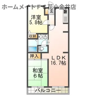 ヴェルカーサB号棟【4階】の間取り