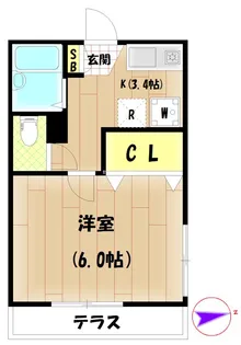上田コーポ【1階】の間取り