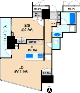 川崎ゲートタワー【5階】の間取り
