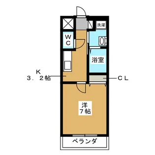 アソシア元住吉【1階】の間取り