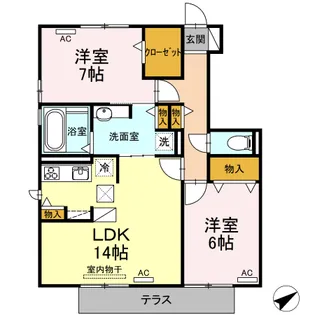 オーク五軒丁【1階】の間取り