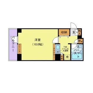 メゾン・ド・ヴィレ日本橋中洲【8階】の間取り