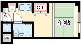 ステュディオ新御堂【3階】の間取り