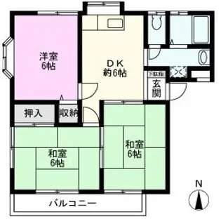 グリーンコートII番館【1階】の間取り