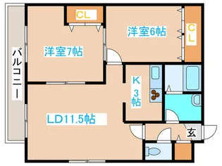 リバティ西町【1階】の間取り