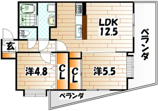コンプレート富士見【2階】の間取り