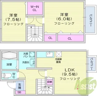 セジュールひかり E【1階】の間取り