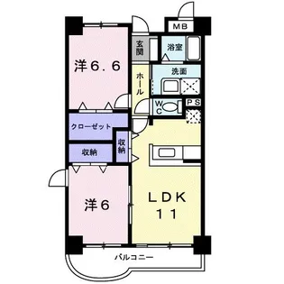 マンション グランデ カナバ【2階】の間取り