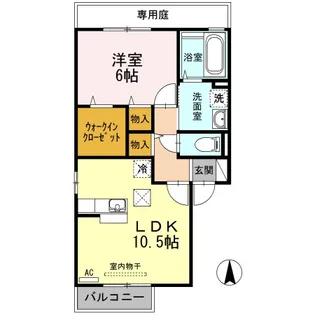 コーポK D棟【1階】の間取り