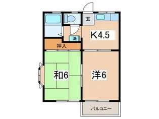 グリ-ンハイツ一の宮【2階】の間取り