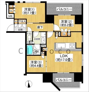 ブランシエラ宇都宮悠久の杜【12階】の間取り