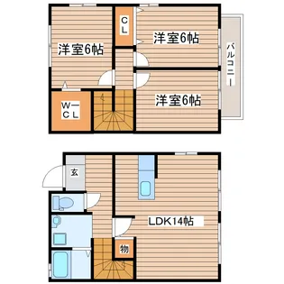 グランディールみずほ台Bの間取り