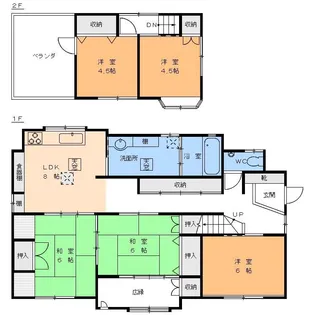 愛媛県松山市清水町3【一戸建】の間取り