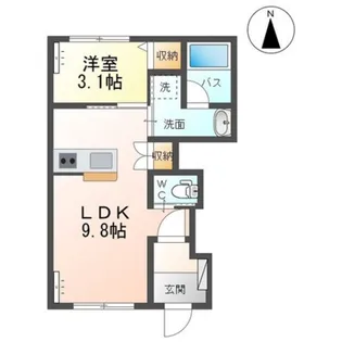 ディベロップ富田【1階】の間取り