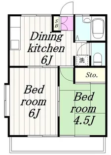 コーポ・ナケイB棟【1階】の間取り