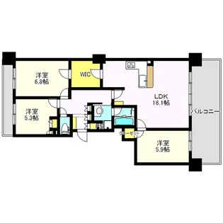 ポレスター高崎グランディオース 1404【14階】の間取り