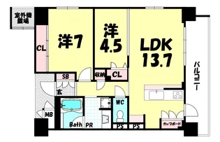 ワコーレザ・神戸トアロード【3階】の間取り