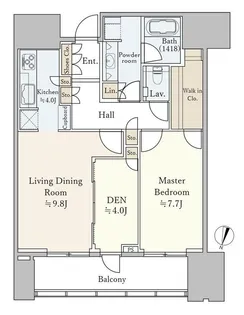 赤坂タワーレジデンス Top of the Hill【17階】の間取り
