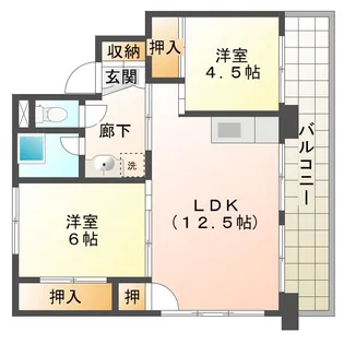 ビレッジハウス千丁1号棟【5階】の間取り