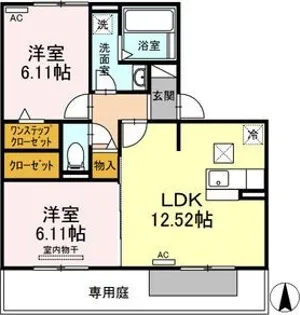 ムーンライト B棟【1階】の間取り