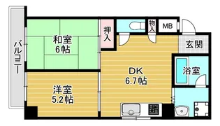 大橋マンション二番館【1階】の間取り