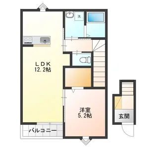 徳島県阿南市富岡町南向【アパート】の間取り