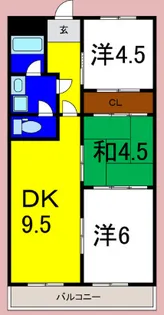 徳島県徳島市北沖洲2【マンション】の間取り