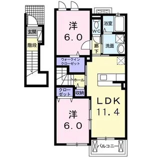 プラシード T・M【2階】の間取り