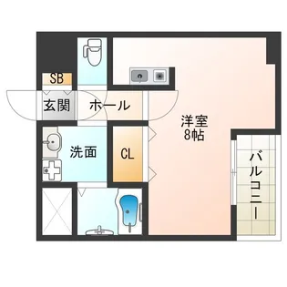 キャピトル靭本町【2階】の間取り