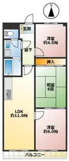 サニーフラット南浦和【4階】の間取り