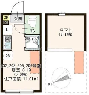 トレフェリクス新小岩【2階】の間取り