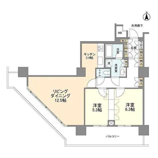 豊洲シエルタワー【12階】の間取り