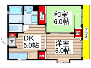 第2ヤマセハイツ【1階】の間取り