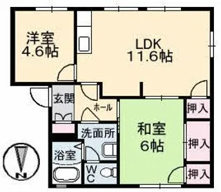 ディアス清水【1階】の間取り