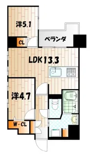 アースコートY’s City室町【5階】の間取り