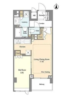 LIBR GRANT 四谷三丁目【2階】の間取り