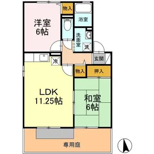 エンゼルハイム 大和【1階】の間取り