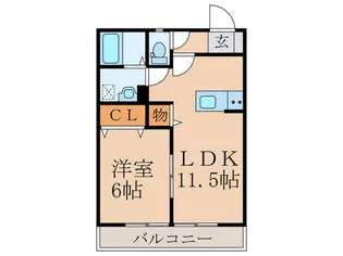 レミエ潤野E【1階】の間取り