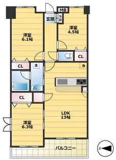 フローラル東葛西VI【2階】の間取り