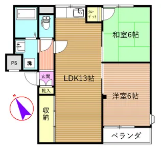 ハイツみゆき2【1階】の間取り