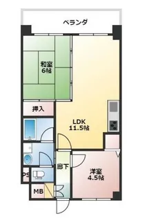 アンピール呉服町【3階】の間取り
