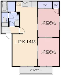 ディアスリバーサイドC棟【2階】の間取り