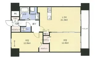 アークデュオ福島万世町【7階】の間取り