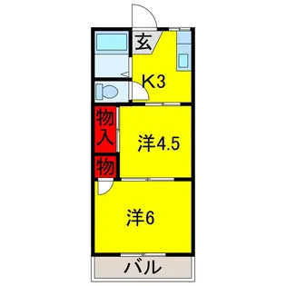 コーポCHIGUSAII【1階】の間取り